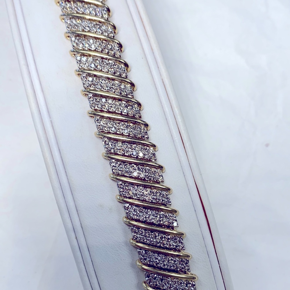 14K Solid Gold Diamonds Bracelet